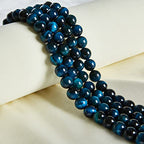 150pcs 6mm Aquamarine Tiger Eye Beads Natural Gemstone Beads Round Loose Beads for Jewelry Making - color: Aquamarine Tiger Eye, size: 6mm