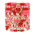 Twinfree Bohemia Beaded Bracelet for Women, Polymer Clay Stretch Bracelets - color: color 34
