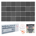 FZIIVQU 1400 Pcs Letter Beads Kit, 28 Styles White Acrylic Alphabet Beads Letter Beads for Jewelry Making wiht Number Beads Heart Beads Friendship Bracelet Kit - color: White Letters & Black Base, size: 4*7mm