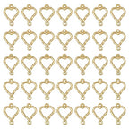 FASHEWELRY Golden Bow Connector Charms Bulk, Christmas Bowknot Link Charms, Infinity Links Geometric Hollow Bezel Pendants for Earring Bracelet Necklace Keychains Jewelry Making - color: Light Gold-Heart