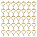 FASHEWELRY Golden Bow Connector Charms Bulk, Christmas Bowknot Link Charms, Infinity Links Geometric Hollow Bezel Pendants for Earring Bracelet Necklace Keychains Jewelry Making - color: Light Gold-Heart