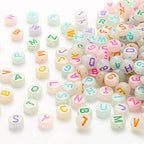 ToBeIT Alphabet Letter Beads 1000 pcs Glow in The Dark Acrylic Alphabet Beads Round 4X7mm UV Letter Beads Jewelry Findings Charms for DIY Bracelet Necklace Craft Making (bg White - Color) - color: bg white - color