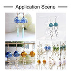 FASHEWELRY 10Pcs Glass Bell Flower Beads Caps Transparent Wind Bell Beads 21mm Glass Fishing Bead Jellyfish Beads for Wind Chimes Craft Jewelry Making (Dark Cyan) - color: Dark Cyan
