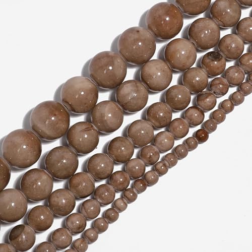 Yochus 60pcs 6mm Coffee Persian Jade Energy Healing Round Bulk Gemstone Beads for Jewelry Making Bracelet Necklace Earring DIY - color: coffee, size: 6mm
