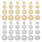 UNICRAFTALE 80pcs 3/4/5/6/8mm Stainless Steel Spacer Beads Metal Flower Shape Spacer Caps Half Round Bead Caps for Bracelet Jewelry Making - size: 3-6mm