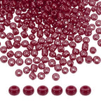 HARFINGTON 2000Pcs Small Glass Beads 6/0 4mm Loose Tiny Round Small Beads for Bracelet Earring Rings Jewelry Making, Burgundy Red - color: Burgundy Red