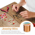 HARFINGTON Wire 328ft Length 26 Gauge Copper Craft Jewelry Wrapping Wire Tarnish Resistant Beading for Jewelry Making Supplies Crafting, Rose Gold - color: Rose Gold