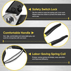 DISEN Wire Cutters Heavy Duty 2pcs, Cutting Up to 3/16", Metal Cable Cutters for Fence Thick Wire Artificial Flowers, Safety Lock, Spring Loaded, Non-slip Matte Handle, Chrome Vanadium Steel Jaw - style: 2 pcs Black/Yellow