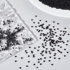 PH PandaHall Black Seed Beads, 6000 Pcs 11/0 Glass Seed Beads 2mm Round Waist Bead Mini Spacer Bead for Earrings Bracelet Necklaces Eyeglass Chain Jewelry DIY Crafts Making - color: Black-6000 Pcs
