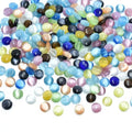 48pcs 8mm Mixed Colors Cat's Eye Coin Stone Loose Gemstone Beads Semi-Precious Craft Supplies for DIY Jewelry Making - color: Coin8mm Mixed Colors