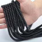 ICAI Beads 5x8mm Natural Rondelle Spacer Loose Beads for Jewelry Making DIY Crafts Design 1 Strand 15" APPR (Black Onyx) - color: Black Onyx, size: 5x8
