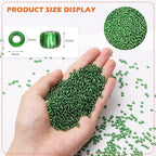 2000pcs Glass Seed Beads Bulk,4mm 6/0 Craft Seed Beads Small Pony Beads for DIY Craft Projects Bracelets Necklace Jewelry Making - Dark Green Waist Beads Spacer Beads with Tweezers - color: Dark Green, size: 4mm