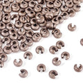 Pandahall 100pcs Brass Crimp Beads Covers 4mm Textured Half Round Crimp Bead Knot Covers for Jewelry Making(Gunmetal) - color: Gunmetal, size: 4mm Diameter