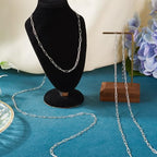 3.28 Feet Sterling Silver Paperclip Chain Paperclip Link Necklace Oval Cable Chain with Velvet Polishing Cloth Permanent Bracelet Kit 8.5x3mm for Women Men Necklace Jewelry Making - color: Silver