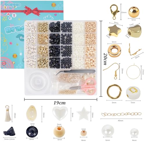 TOIPINIO Bracelet Making Kit Jewelry Making Supplies Kit Natural Stone Beads for Irregular Natural Stone with for DIY Craft-1736 PCS Friendship Bracelet/Necklace/Earrings for Adults (Blue Sandstone) - color: Blue Sandstone