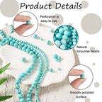 Cheriswelry 3Strands 4-9mm Natural Turquoise Beads Strands Round Natural Howlite Gemstone Beads Gemstone Loose Spacer Beads for DIY Earring Bracelet Necklace Jewelry Making - color: Natural Howlite
