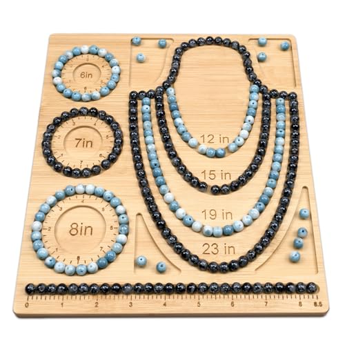 Petoysoso Bead Boards for Jewelry Making, Bamboo Beading Board for Necklace & Bracelet,Jewelry Making Supplies,Bead Tray Supplies DIY - size: Necklace & Bracelet-M2