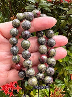 GAF TREASURES Grade A ++ Gemstone Round Bead Adjustable Bracelet 10mm, Genuine Crystal Bead Bracelet, Gift for Men & Women - color: Dragon Blood Jasper
