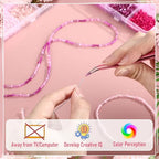 Jexine 2 Sets 30 Colors Glass Seed and Bugle Beads Kit Small Loose Craft Beads for Jewelry Making DIY Crafts Bracelets and Necklaces(Pink, Rose Red) - color: Pink, Rose Red