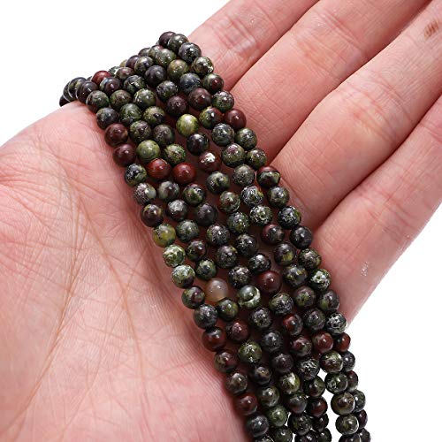 BEADIA Natural Dragon Blood Stone Round Loose Semi Gemstone Beads for Jewelry Making 4MM 38cm/Strand - color: Dragon Blood Stone, size: 4mm