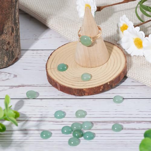 Fashewelry 50Pcs Natural Green Aventurine Cabochon Stone Half Round Beads 8mm Tiny Flat Back Gemstone Chakra Healing Crystal Cover Cabs for Jewelry Making - color: 8-Green Aventurine, size: 8x4mm