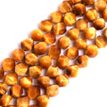 GEM-Inside Natural 10mm Gold Yellow Tiger Eyes Gemstone Loose Beads Faceted Cambay Crystal Energy Stone Power for Jewelry Making 15" - color: Gold Yellow Tiger Eye, size: 10mm