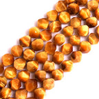GEM-Inside Natural 10mm Gold Yellow Tiger Eyes Gemstone Loose Beads Faceted Cambay Crystal Energy Stone Power for Jewelry Making 15" - color: Gold Yellow Tiger Eye, size: 10mm