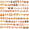 SANNIX 110Pcs/55 Pairs Fall Charms, Thanksgiving Charms for Jewelry Making Bulk, Autumn Thanksgiving Pumpkin Maple Leaf Turkey Enamel Charm Pendants for DIY Bracelet Necklaces Earrings Craft - style: Fall Charms