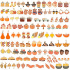 SANNIX 110Pcs/55 Pairs Fall Charms, Thanksgiving Charms for Jewelry Making Bulk, Autumn Thanksgiving Pumpkin Maple Leaf Turkey Enamel Charm Pendants for DIY Bracelet Necklaces Earrings Craft - style: Fall Charms