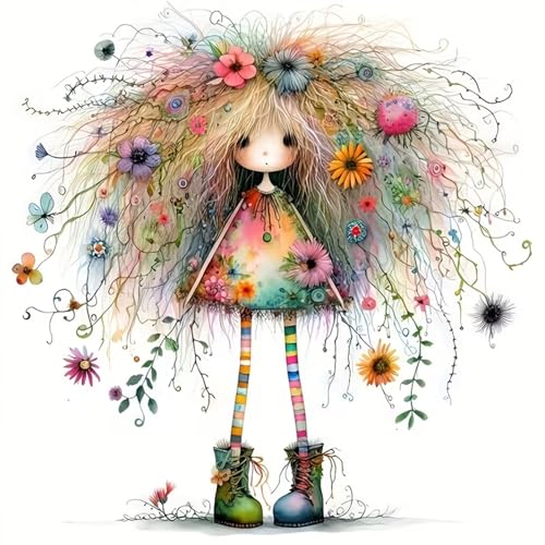Axquilon Girl Diamond Art Kits for Adults - Diamond Painting Kits for Adults Beginner, DIY 5D Full Drill Gem Art for Home Wall Decor 14x14 inch - color: Girl