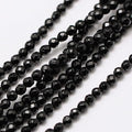 LiQunSweet 130 Pcs 3mm Natural Black Onyx Beads Strands Faceted Round Small Loose Crystal Gemstone Bead Spacer for DIY Handmade Craft Supplies - color: Natural Black Onyx Beads_3mm