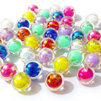 Mixed Lots Shiny AB Color Acrylic Bead DIY Beading Hairband Bracelets Necklace Craft Embelishment (Mixed Colors-Round) - color: Mixed Colors-Round