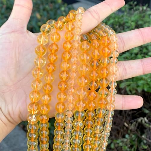 180pcs Adabele Natural Citrine Yellow Crystal Healing Gemstone 4mm (0.16 Inch) Small Round Loose Beads Gem Stone Spacer for DIY Craft Jewelry Making GH2-4 - color: Citrine/Yellow Crystal, size: 4mm (180pcs/2 strands)