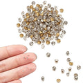 Fashewelry 2mm Pointed Back Clear Glass Rhinestone 1440Pcs Faceted Diamond Loose Stone with Golden Back Mini Crystal Diamante Gems for Nail Art Craft Replacing Jewelry - color: Clear, Golden Back, size: 2mm-glass