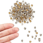 Fashewelry 2mm Pointed Back Clear Glass Rhinestone 1440Pcs Faceted Diamond Loose Stone with Golden Back Mini Crystal Diamante Gems for Nail Art Craft Replacing Jewelry - color: Clear, Golden Back, size: 2mm-glass