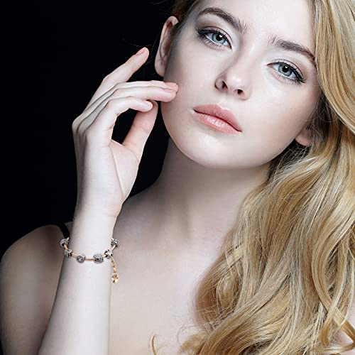 Hicarer 20 Pcs Chain Bracelet for Jewelry Making Women DIY Adjustable Snake Charm Bracelet with Heart Shape Extender Chain(Gold) - color: Gold