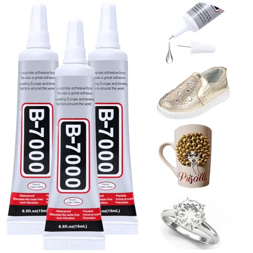 FITTDYHE 3PCS Jewelry Glue - 15ML/0.5fl oz Clear DIY Craft Glue for Rhinestones, Waterproof Strong Bond Adhesive for Phone Repair, Nail Art, Shoes, Fabric, Metal, Glass - color: 3PCS 15ML