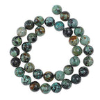 Natural Stone Beads 4mm African Turquoise Stone Round Loose Beads Crystal Energy Stone Healing Power for Jewelry Making DIY,1 Strand 15" - color: African Turquoise, size: 4MM