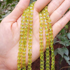 Adabele 15 Inch Natural Green Crystal (Imitation Peridot) Gemstone Beads 6mm Faceted Flat Round Coin Gem Stone Spacer (62-67pcs) for Jewelry Making GZ13-2 - color: Green Crystal (Peridot Imitation), size: 15 Inch/1 Strand