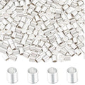 500Pcs 2mm Silver Crimp Beads Tube Set - Universal Positioning Columns Spacer Beads Metal Tube Loose Beads for DIY Jewelry Making and Necklace Bracelets Anklets Making(Silver) - color: Silver