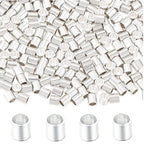 500Pcs 2mm Silver Crimp Beads Tube Set - Universal Positioning Columns Spacer Beads Metal Tube Loose Beads for DIY Jewelry Making and Necklace Bracelets Anklets Making(Silver) - color: Silver
