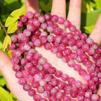 Natural Stone Beads Watermelon Tourmaline 8mm Polished Round Smooth Gemstone Beads for Jewelry Making Supplies 15 Inch(45 Beads) - color: Watermelon Tourmaline 8mm-45pcs
