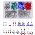 SUNNYCLUE 1 Box DIY Make 10 Pairs Chandelier Bohemian Earring Making Kit Including Flower Tibetan Style Caps Link Connector Charms Glass Beads for Adults Women DIY Earring Jewellery Making - color: 10 Pairs Chandelier Bohemian Earring Making Kit