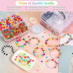 shynek 3800 Pony Beads: Bulk for Bracelets, Hair Braids & Craft - Colorful Plastic, Kandi, Star & Letter Beads for Jewelry Making - color: Pony Beads Kit