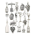 50pcs Craft Supplies Antique Silver Tasting Wine Grape Cocktail Glass Wine Opener Charms for Jewelry Making Findings Crafting Accessory for DIY Necklace Bracelet (M307) - color: M307