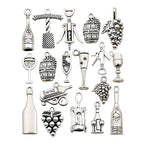 50pcs Craft Supplies Antique Silver Tasting Wine Grape Cocktail Glass Wine Opener Charms for Jewelry Making Findings Crafting Accessory for DIY Necklace Bracelet (M307) - color: M307