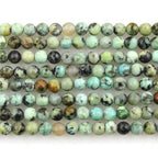 MJDCB 225pcs Natural Small Stone Beads 3mm African Turquoise Round Smooth Loose Gemstone Bead for Jewelry Making Bracelets Earrings Necklaces Accessories - color: African Turquoise