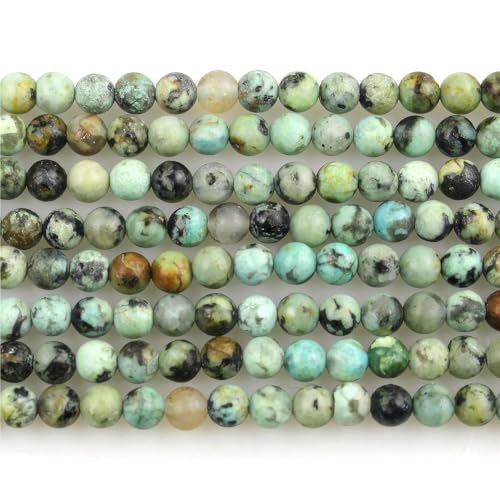 MJDCB 225pcs Natural Small Stone Beads 3mm African Turquoise Round Smooth Loose Gemstone Bead for Jewelry Making Bracelets Earrings Necklaces Accessories - color: African Turquoise