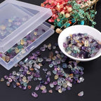 400pcs Natural Chip Stone Beads Fluorite 5-8mm Irregular Gemstones Healing Crystal Drilled DIY Loose Rocks Bead Crystal for Bracelet Necklace Jewelry Making Crafting, SSZZ-1 - color: Fluorite