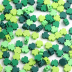 100 Pcs St. Patrick's Day Polymer Clay Beads Mixed Heishi Spacer Bead Charms Supplies for DIY Bracelet Earring Necklace Jewelry Making (Clover) - color: Clover